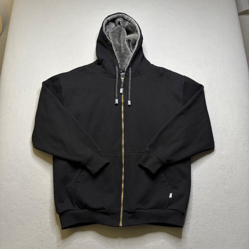 Pro Club Hoodie Mens XL Black Full Zip Sherpa Lined Heavyweight Fleece Jacket